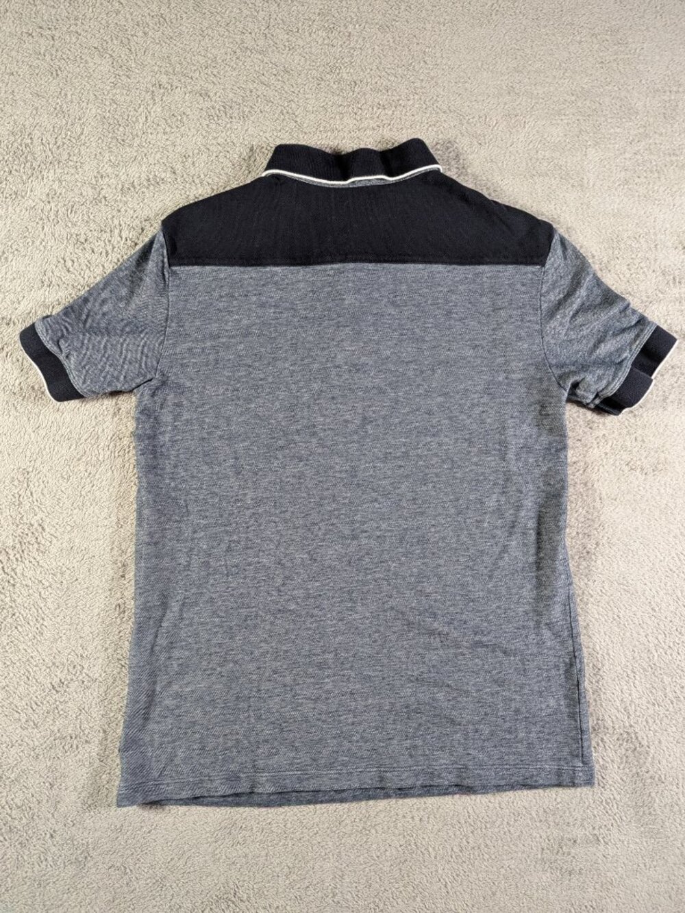 Armani Exchange Men's Medium Navy Blue Textured Stretch Polo Shirt A|X - Picture 5 of 11